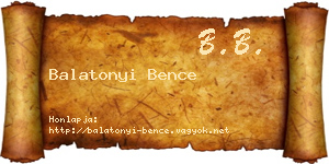 Balatonyi Bence névjegykártya